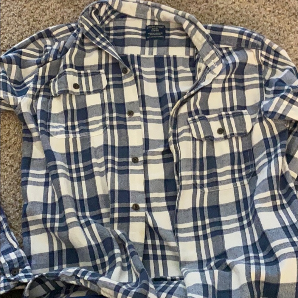 Faded glory Blue and white Flannel